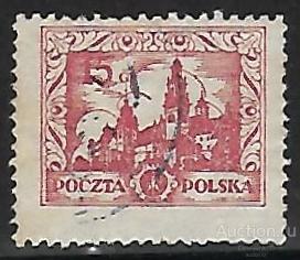 Польша. 1925. Исторические здания. Разновидность. Гашение.