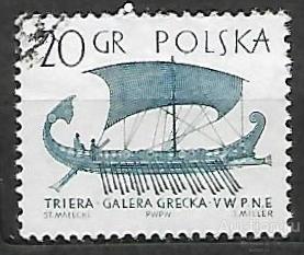 Польша. 1965. Парусные корабли (3-ий выпуск). Гашение.