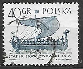 Польша. 1965. Парусные корабли (3-ий выпуск). Гашение.