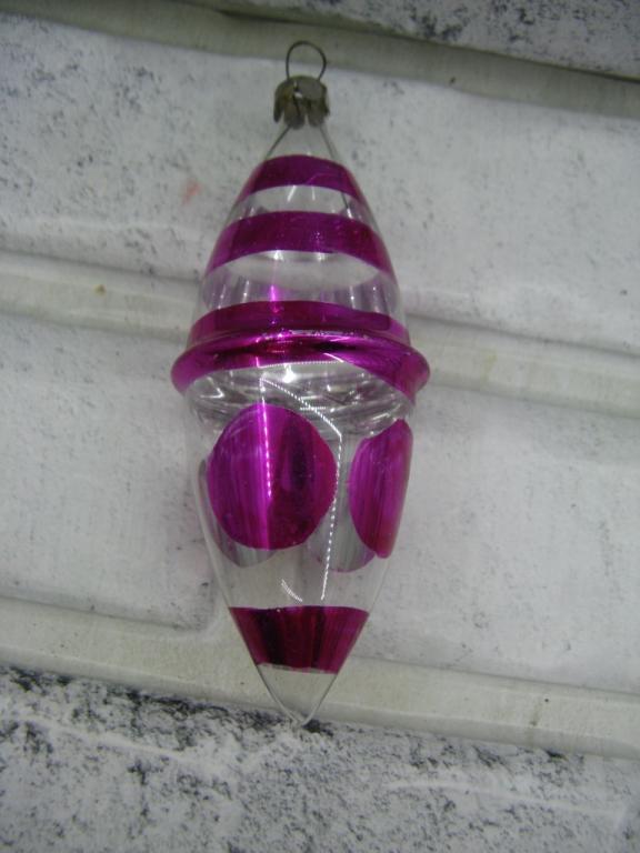 Ёлочная игрушка сосулька техника глинка или каустик яркая красивая СССР