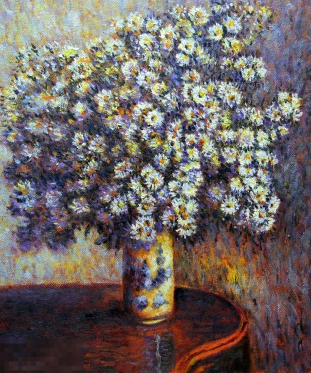 Картина маслом на холсте "Моне Астры" 50*60 см. арт. 1435 