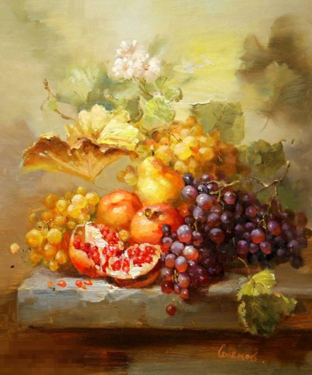 Картина маслом на холсте "Фрукты" 50*60 см. арт. 930 Натюрморты Фруктыр 