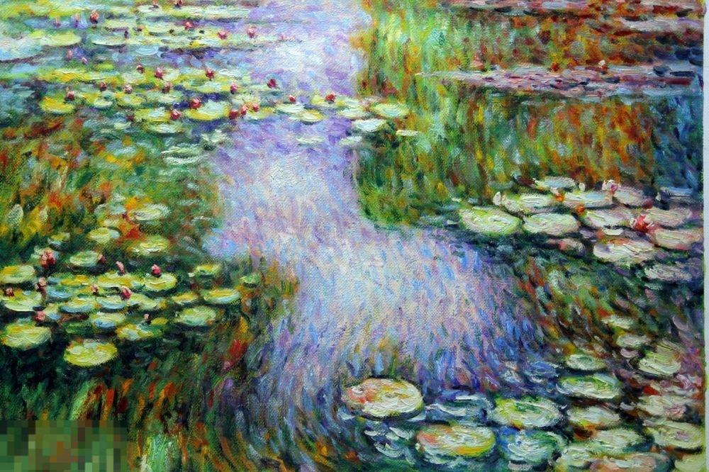 Картина маслом на холсте "Солнечные лотосы" 90*60 см. арт. 844 Пейзажи 