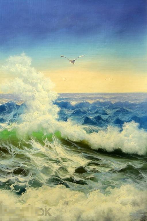 Картина маслом на холсте "Чайка" 60*90 см. арт. 2013 Пейзажи Море 