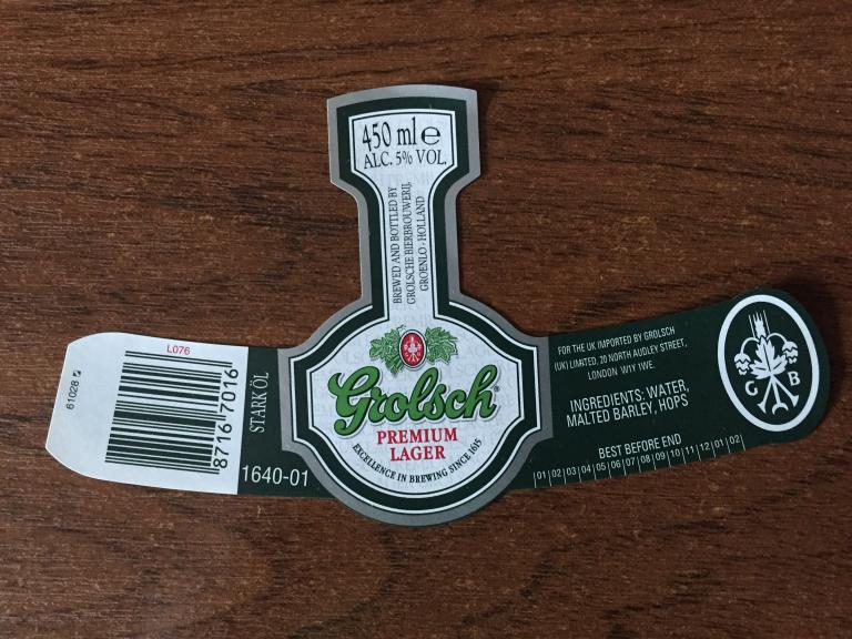 Grolsch этикетка Нидерданды