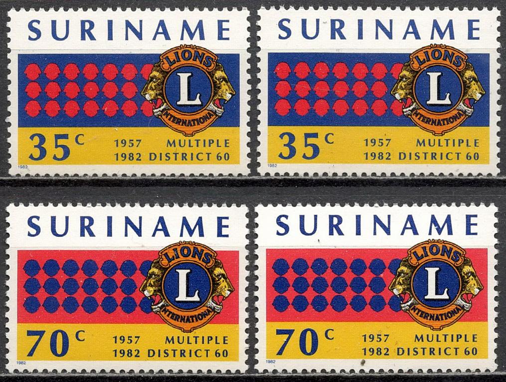❤1982 Суринам Mi 983-984 (Полная серия) MNH OG