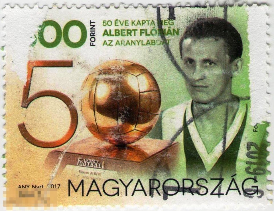 Венгрия 2017 Спорт Футбол. Флориан Альберт - обладатель Золотого мяча 1967 года Персоны 