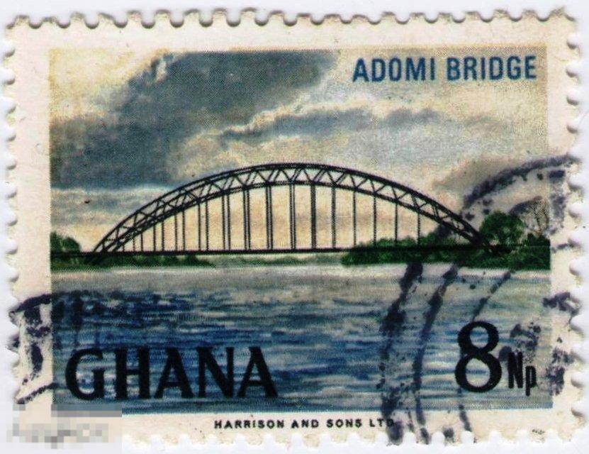 Гана 1967 Стандарт Архитектура Мост Адоми Ландшафты Природа 