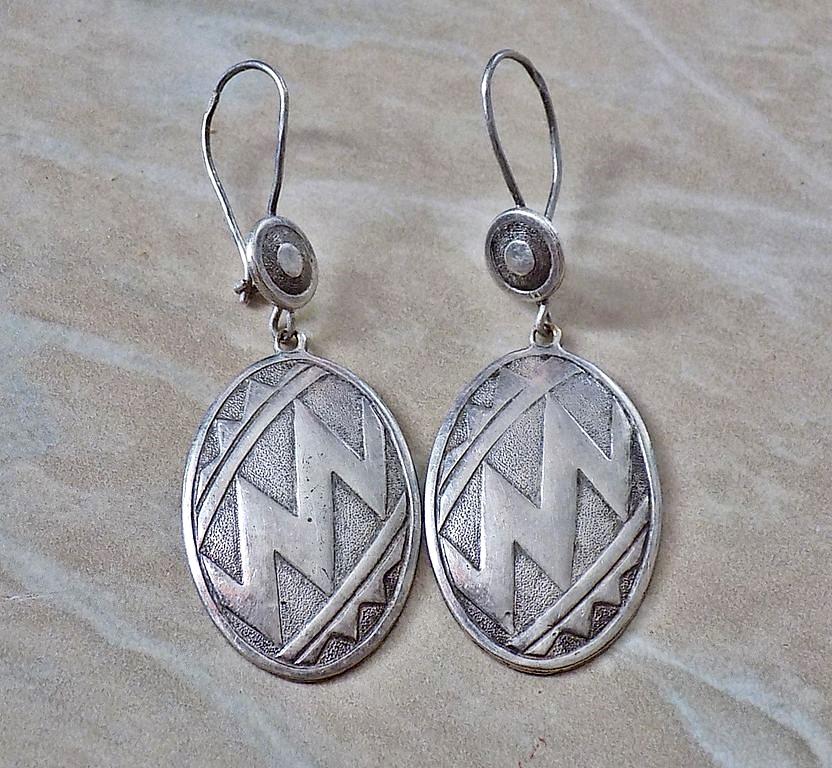 Винтажные сережки из СССР! клеймо! Ручная работа!