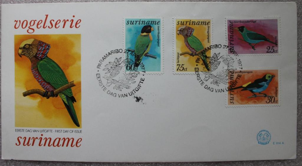 Суринам КПД СГ Птицы Попугаи 1977г.