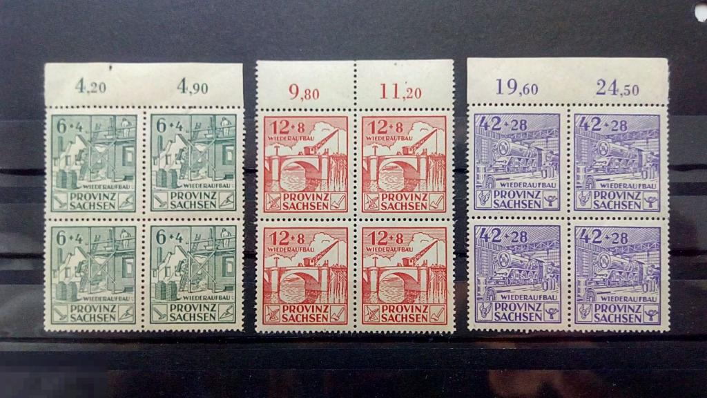 ГЕРМАНИЯ. ЛОКАЛЬНАЯ ПОЧТА. 1946,советская зона оккупации,квартблоки 