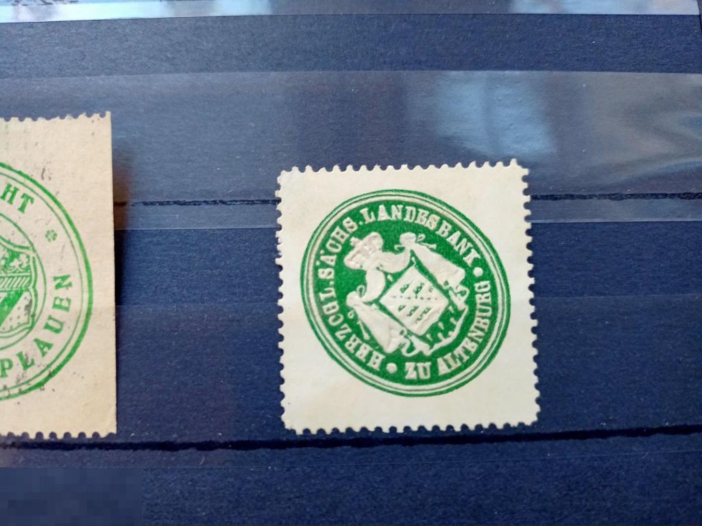 Германия, 1855-1896 года,Виньетки,Облатка,локал КОРОЛЕВСТВО САКСОНИЯ .КАЗНАЧЕЙСТВО 