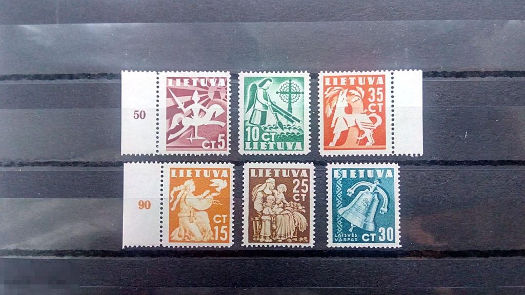 Литва 1940 год Стандарт Во имя Свободы Мих. 437-442 Серия**