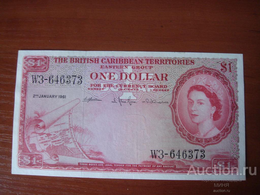 Британский Карибские территории 1 доллар 1961 год Шикарное Состояние на фото.