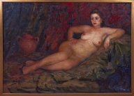 картина обнаженная натура. ню. старая большая размер 130-180 см. импрессионизм старый французский.