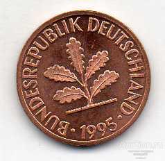 Германия (ФРГ) 1 пфениг_G 1995 31 13 53 KM#105  XF