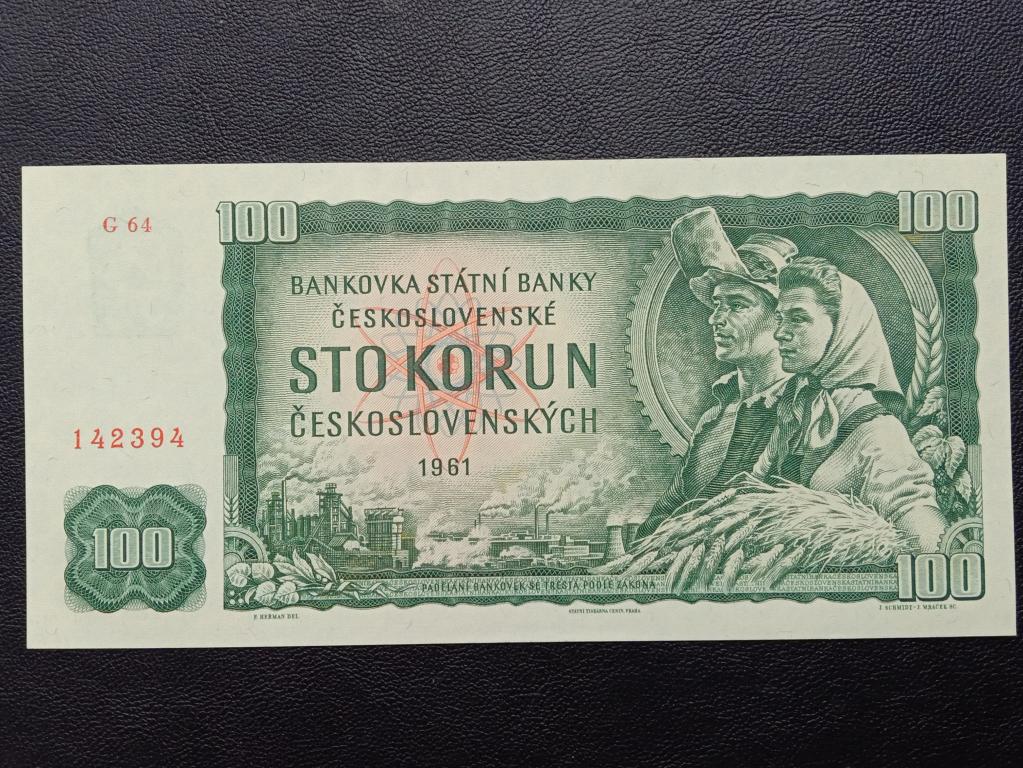 Чехословакия 100 крон 1961г.  UNC    Р.91а