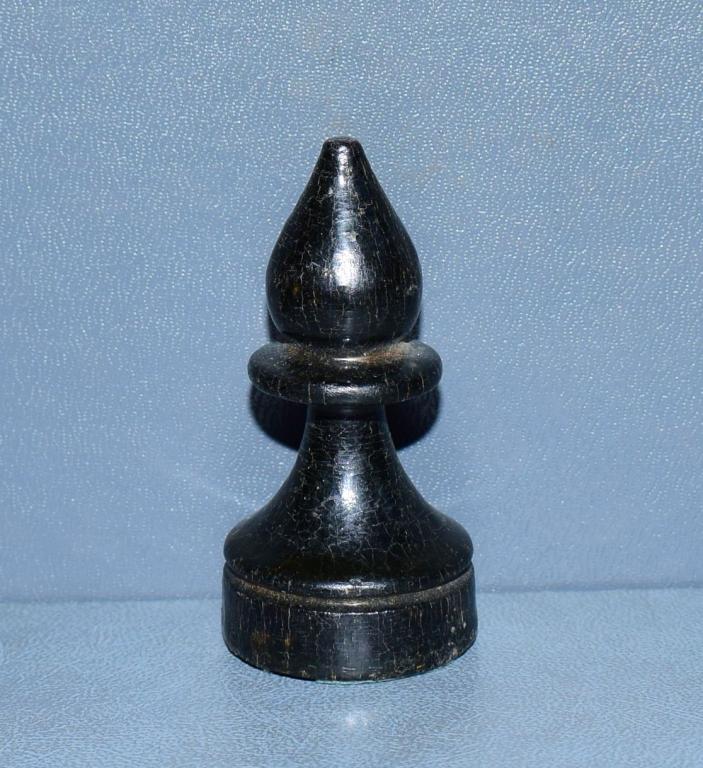 Шахматы СССР деревянные малые,Офицер (Слон) чёрный,№1.