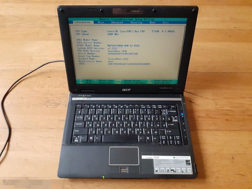 Acer TravelMate 6292 мать рабочая 
