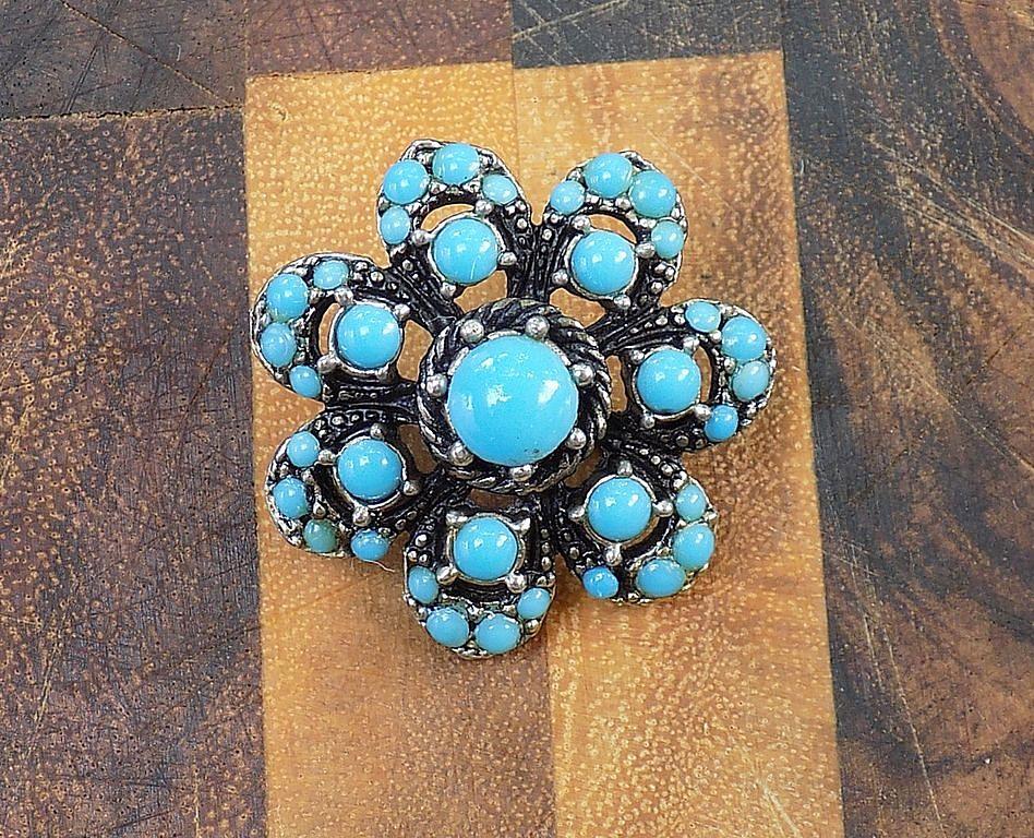 Винтажный бирюзовый цветок из Англии!