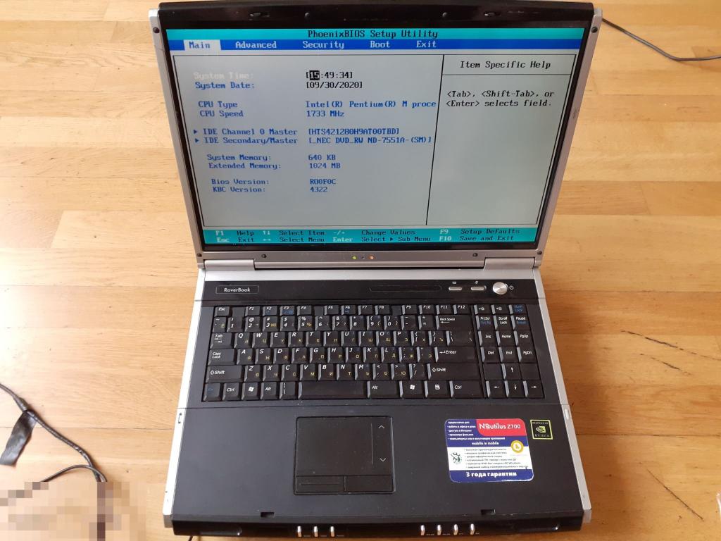 RoverBook Nautilus Z700L мать рабочая 