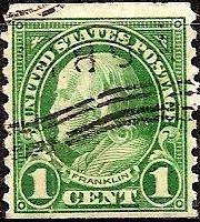 США 1923 MiNr 260J Рулонная марка. Франклин (0.3 €) U
