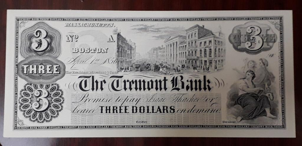 Копия банкноты American Bank Note Company США (металлография). UNC