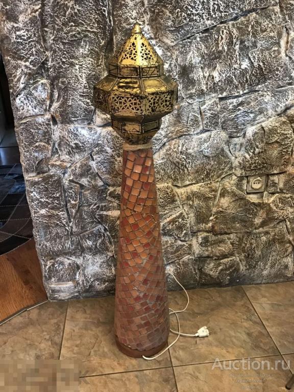 Авторская напольная лампа с мозаикой. hand made. 