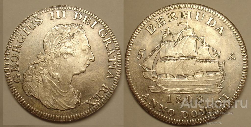 5 шиллингов 1808 г/в. Британские Бермуды.