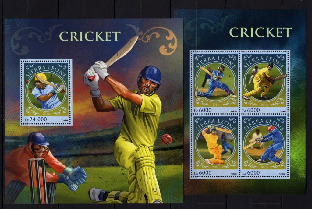 Сьерра-Леоне, 2016г., крикет (м.лист+блок) **