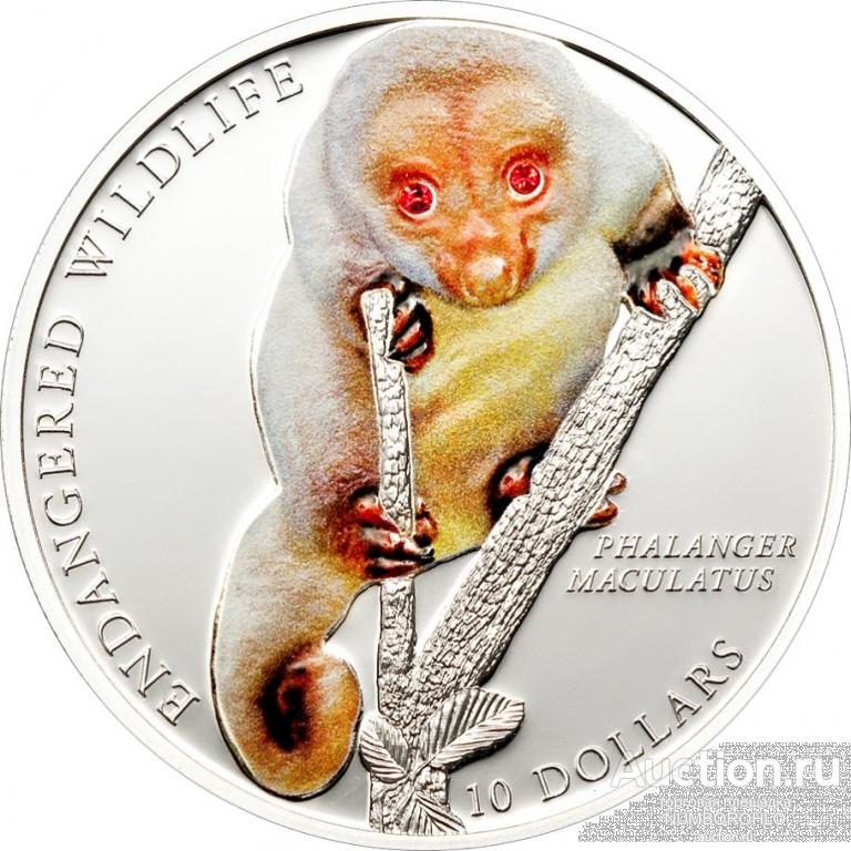Соломоновы Острова 10 долларов, 2010 Вымирающие виды - Обыкновенный пятнистый кускус
