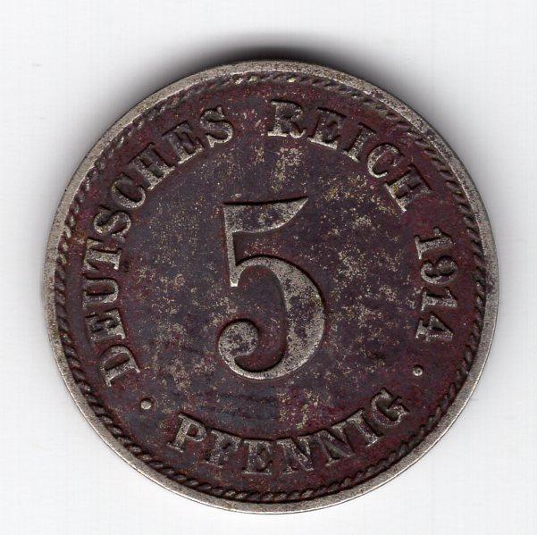 5 пфеннигов - Германия - 1914 J