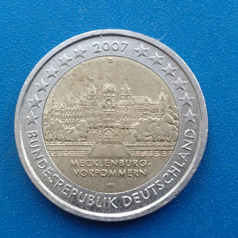 Германия 2 евро 2007 год Макленбург  D лот 2