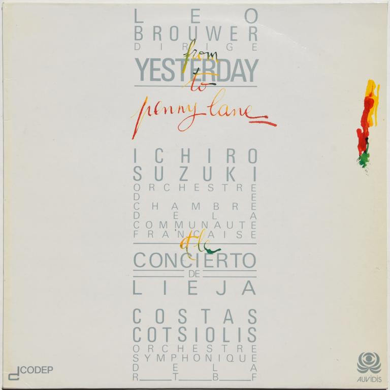 Leo Brouwer "Dirige From Yesterday to Penny Lane" 1977 Lp