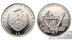 Палау 5 долларов, 2007 100 лет паровозу Bayerische S 2/6