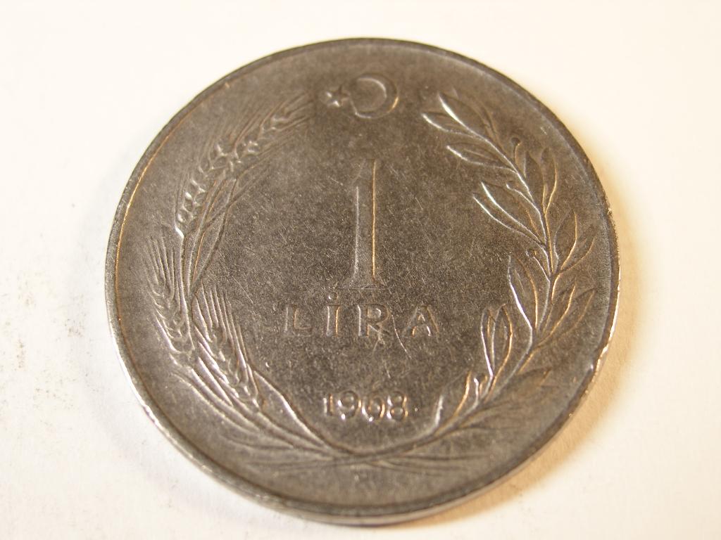 Турция.   1   лира.  1968 год.      (2)