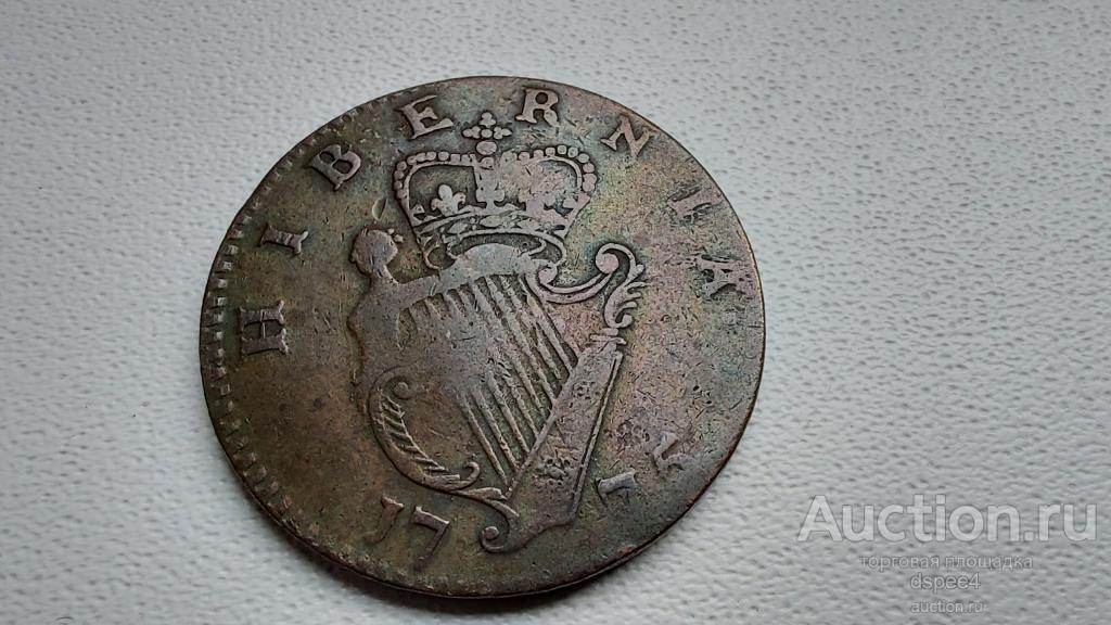 Ирландия 1/2 пенни 1775 Георг III Состояние