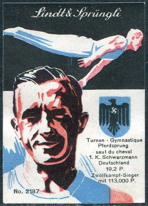 ОЛИМПИКА Швейцария 1936 Олимпийские игры XI Олимпиада Берлин Германия спорт виньетка непочтовая