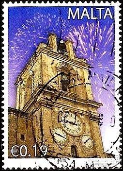 Мальта 2010 MiNr 1638 Часовая башня и фейерверк. (0.4 €) U.
