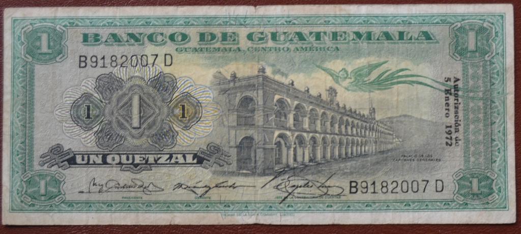 Гватемала 1 кетцаль 1972 год Редкая 2