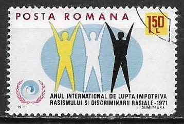 Румыния 1971 г.  Международный год борьбы против расовой  дискриминации, гаш.
