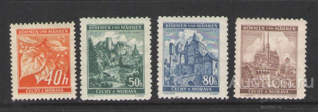 РЕЙХ ОККУПАЦИЯ БОГЕМИИ И МОРАВИИ  №38-41   1940г MNH**