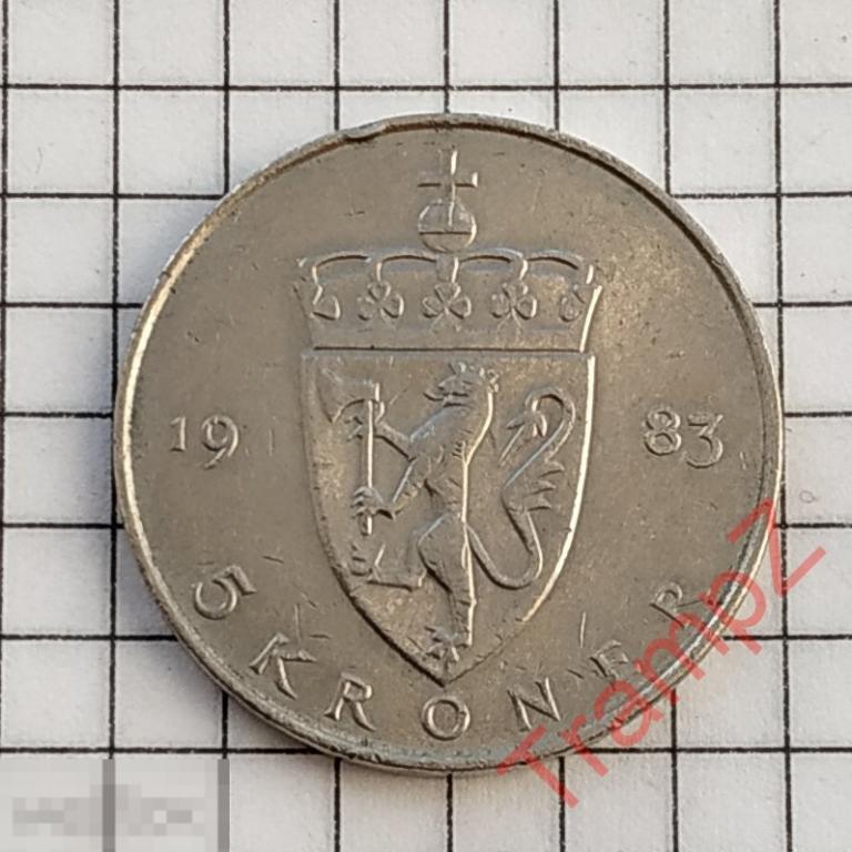 Норвегия 5 крон 1983г 