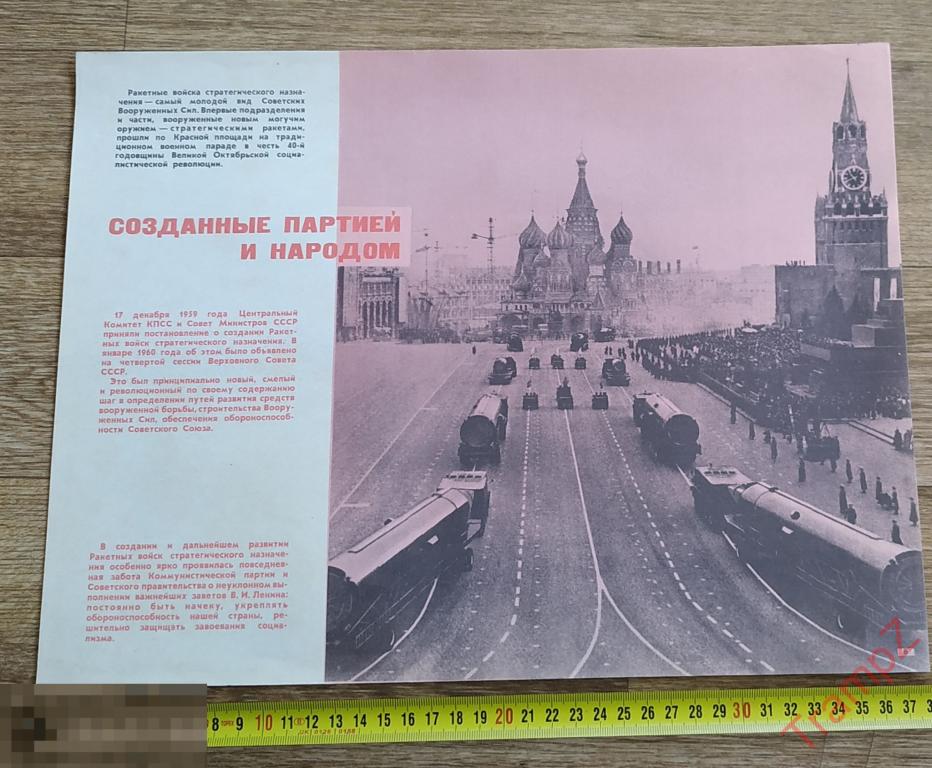 Плакат агитация Ракетные войска. Созданные партией и народом 