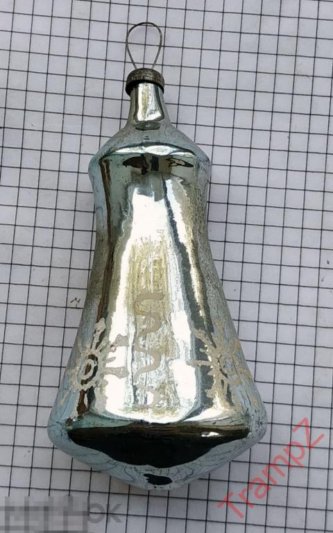 Елочная стеклянная игрушка Колокольчик * 