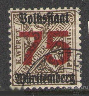 ВЮРТЕМБЕРГ  Mich #  №271X  1919г