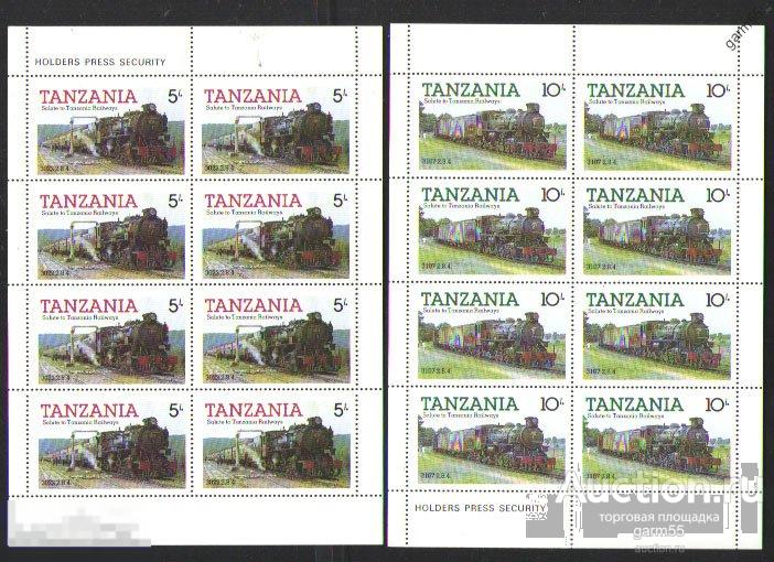 ТАНЗАНИЯ ПАРОВОЗЫ  1985г  MNH** 