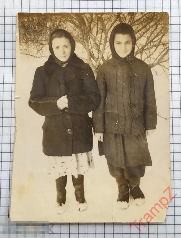 Фотография девочки девушки в платках, фуфайках, зима, зимняя одежда #39 