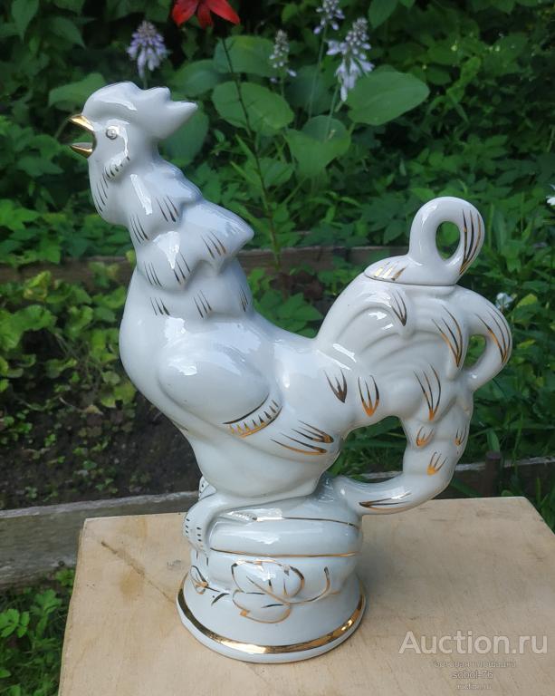 Графин штоф ПЕТУХ петушок фарфор Городница