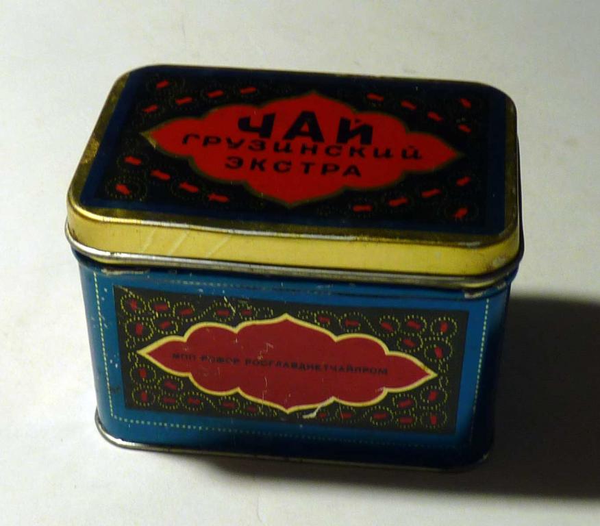 Банка коробка "Чай грузинский экстра 100 гр" СССР жесть ГОСТ 1938-46